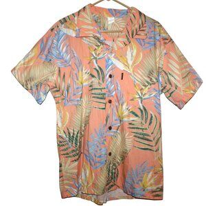 PALMWAVE Hawaii Floral Print Short Sleeve Hawaiian Shirt Large Resortwear Spring